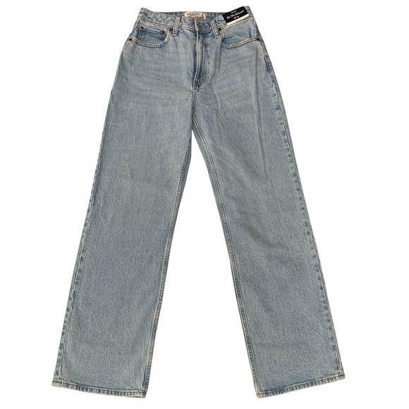 Abercrombie & Fitch Denim - Abercrombie Curve Love 90s Relaxed Jeans Women's 27/4R High Rise Light Wash NEW